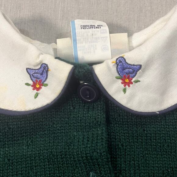 Vintage BT Kids 3T Birdhouse Sweater Collar Plaid Bow Cottagecore Vintage Cute - Picture 6 of 11